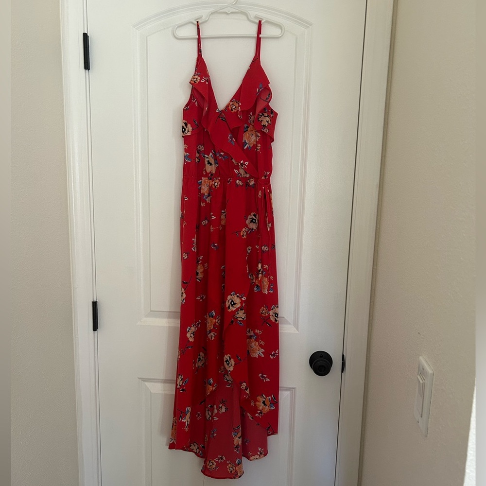 Floral Red Maxi Dress